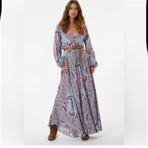 Spell & the Gypsy pandora aquarium floral print blue NWT size Xs